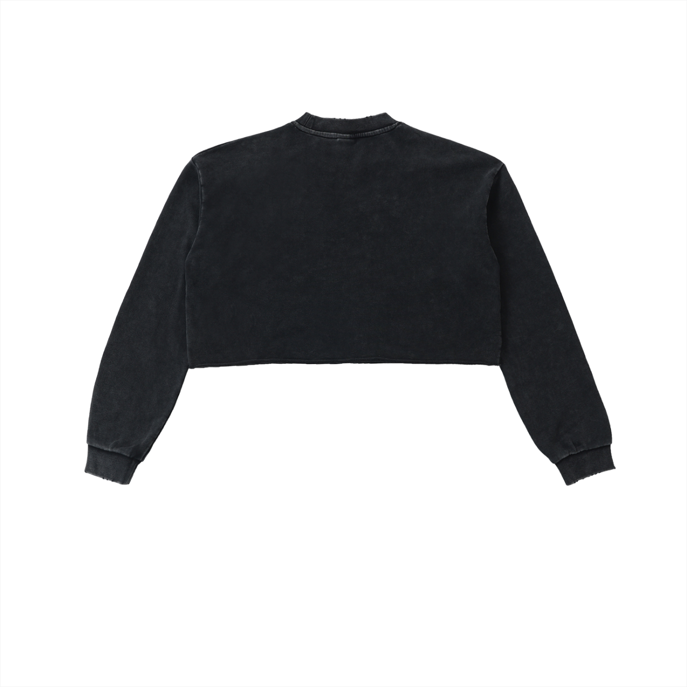 GURFER® TURTLE LOVE Snow Washed Raw Edge Cropped Sweatshirt