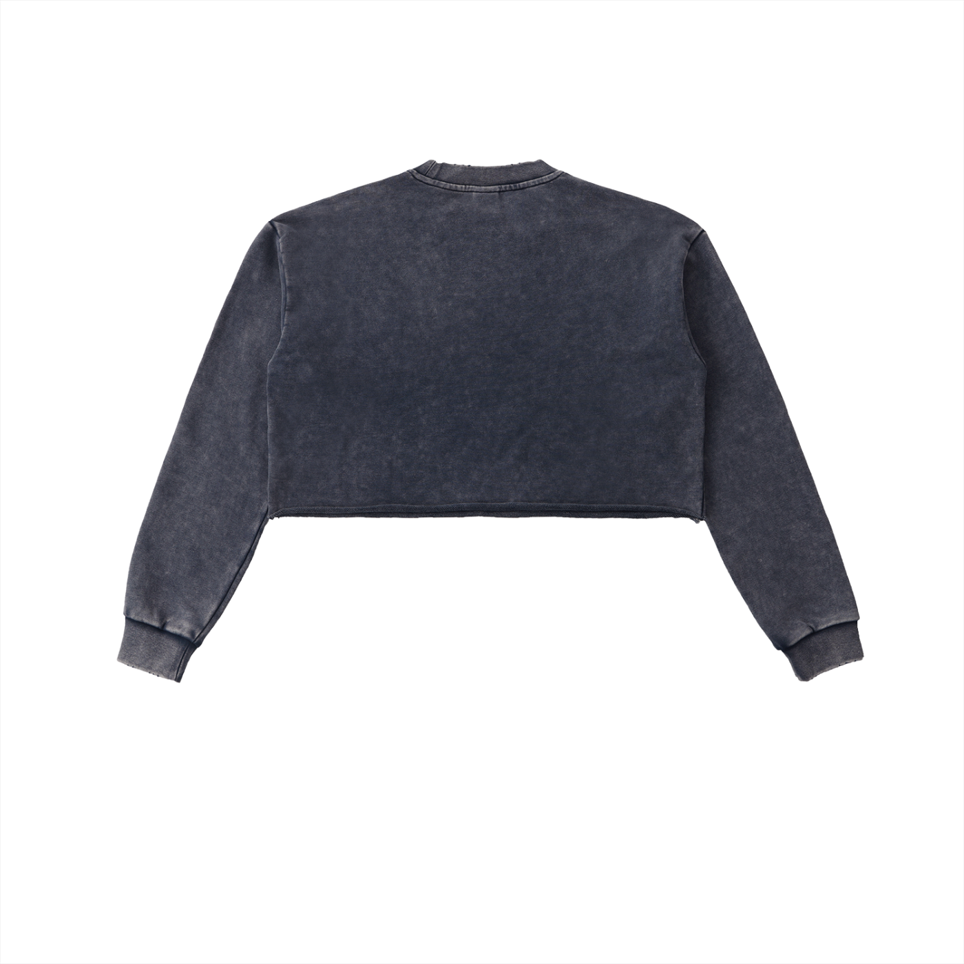 GURFER® TURTLE LOVE Snow Washed Raw Edge Cropped Sweatshirt
